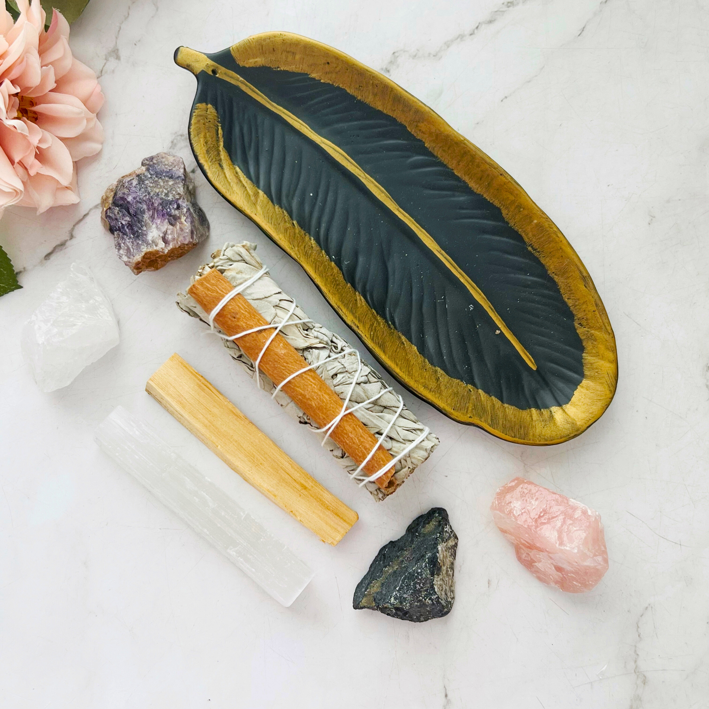 Home Blessing & Cleansing Crystal Smudge Kit