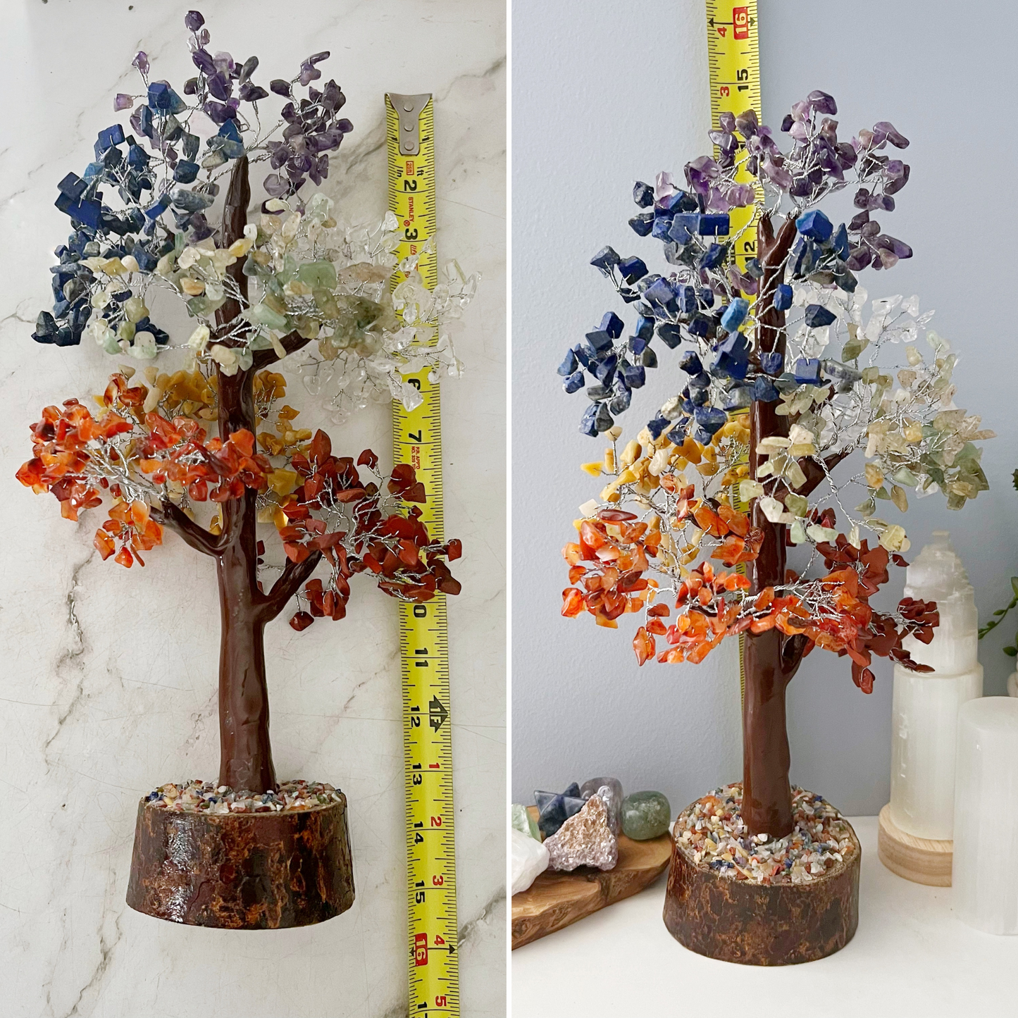 15" Seven Chakra Gemstone Tree