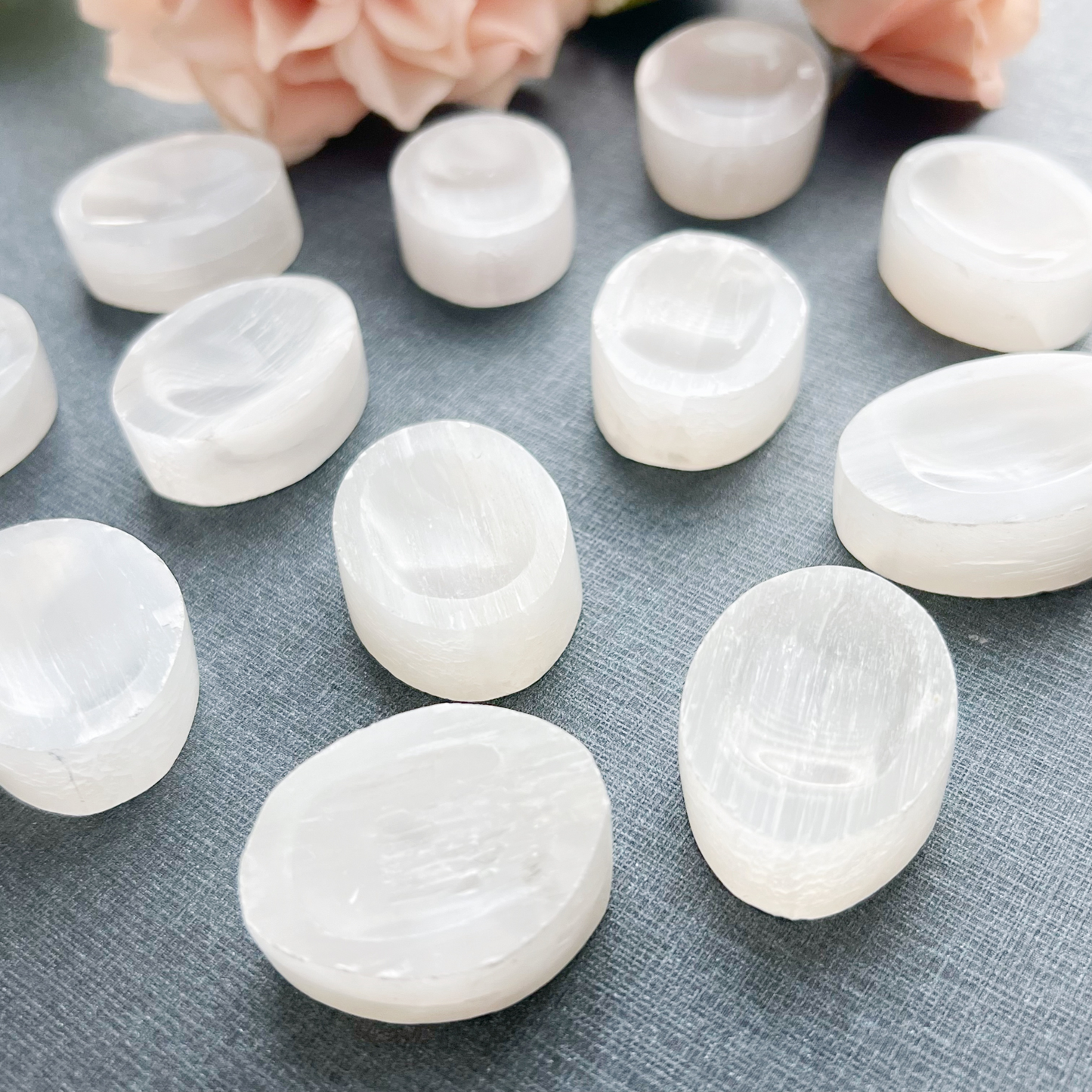 1" Selenite Worry Stones