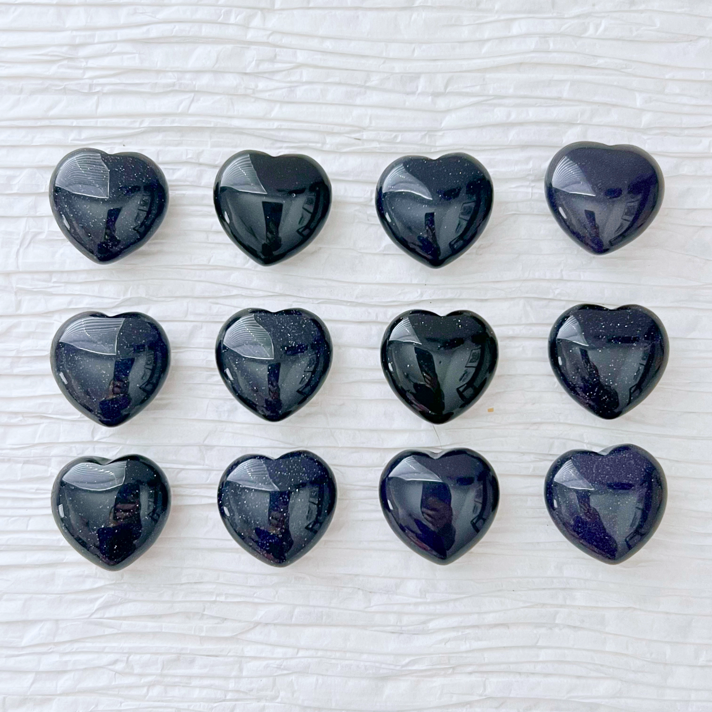 1" Mini Blue Goldstone Heart