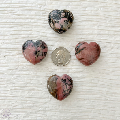 1" Mini Rhodonite Heart