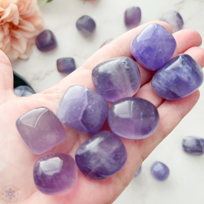 Lavender Yttrium Fluorite Tumbled Stones