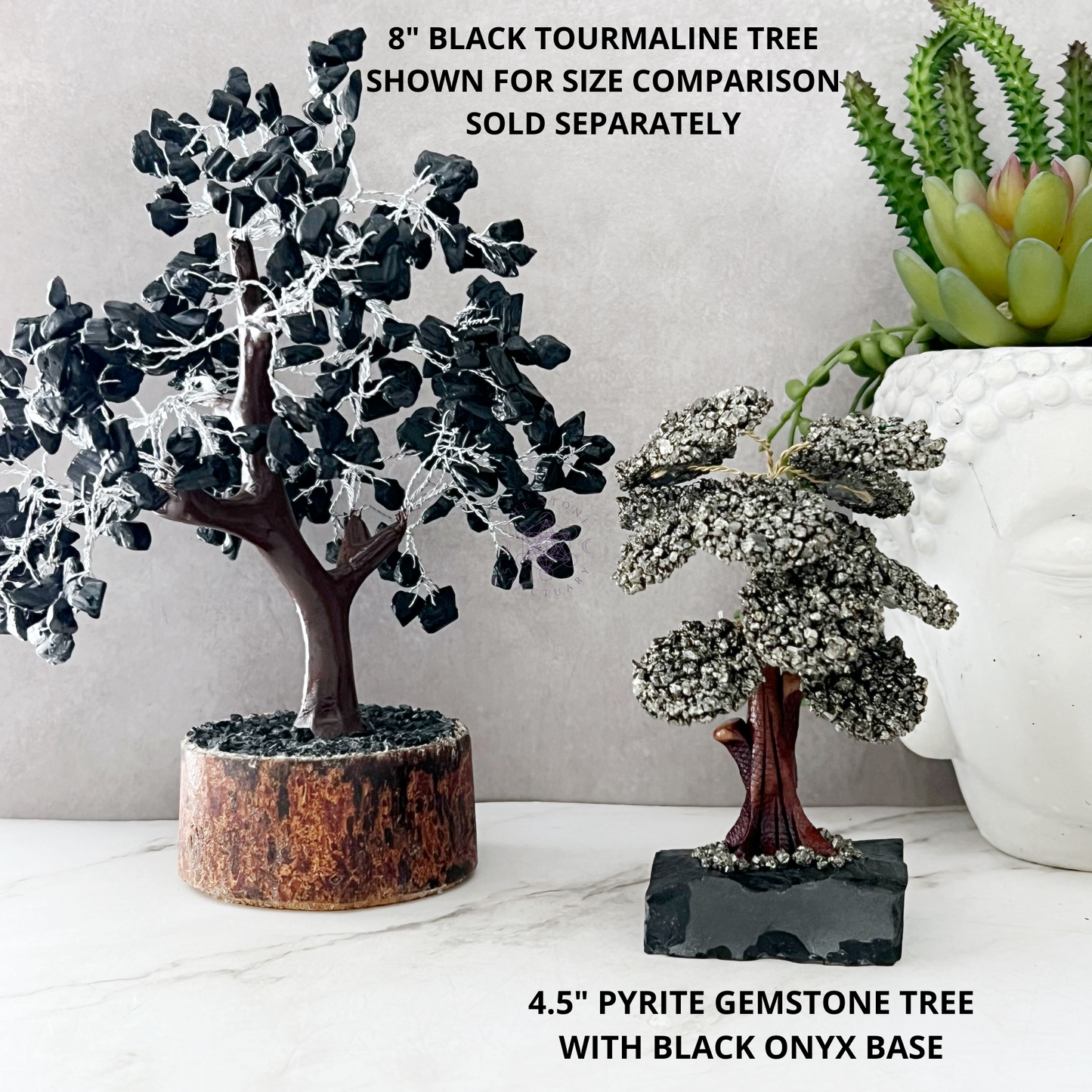 4.5" Pyrite Crystal Tree w/ Black Onyx Base