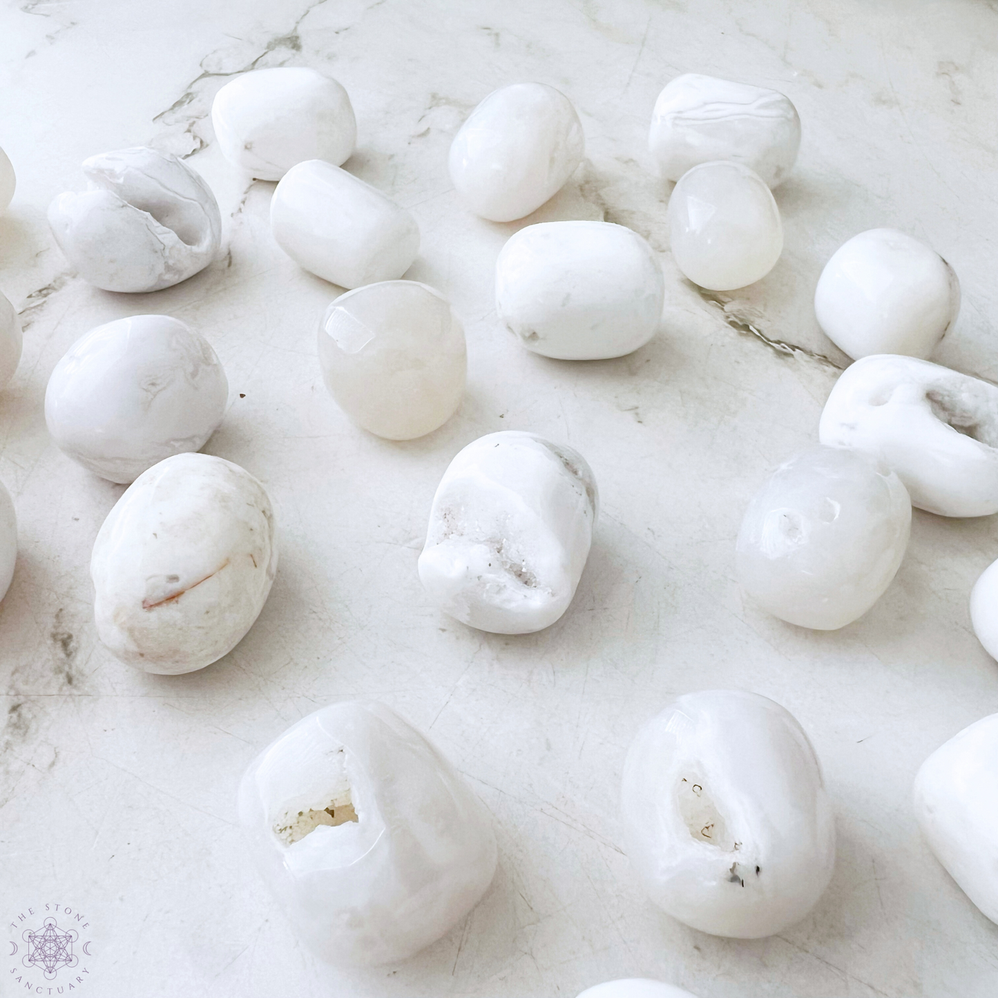 White Agate Tumbled Stones