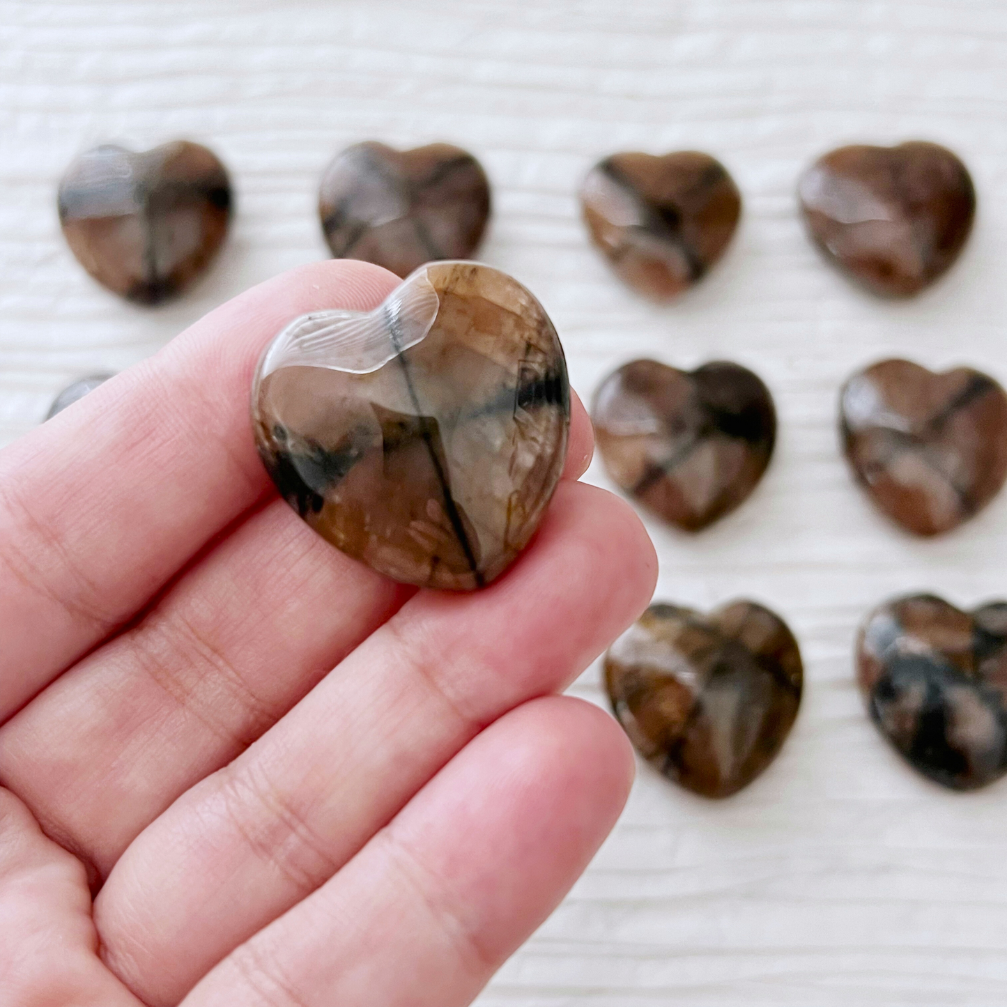 1" Mini Chiastolite Heart