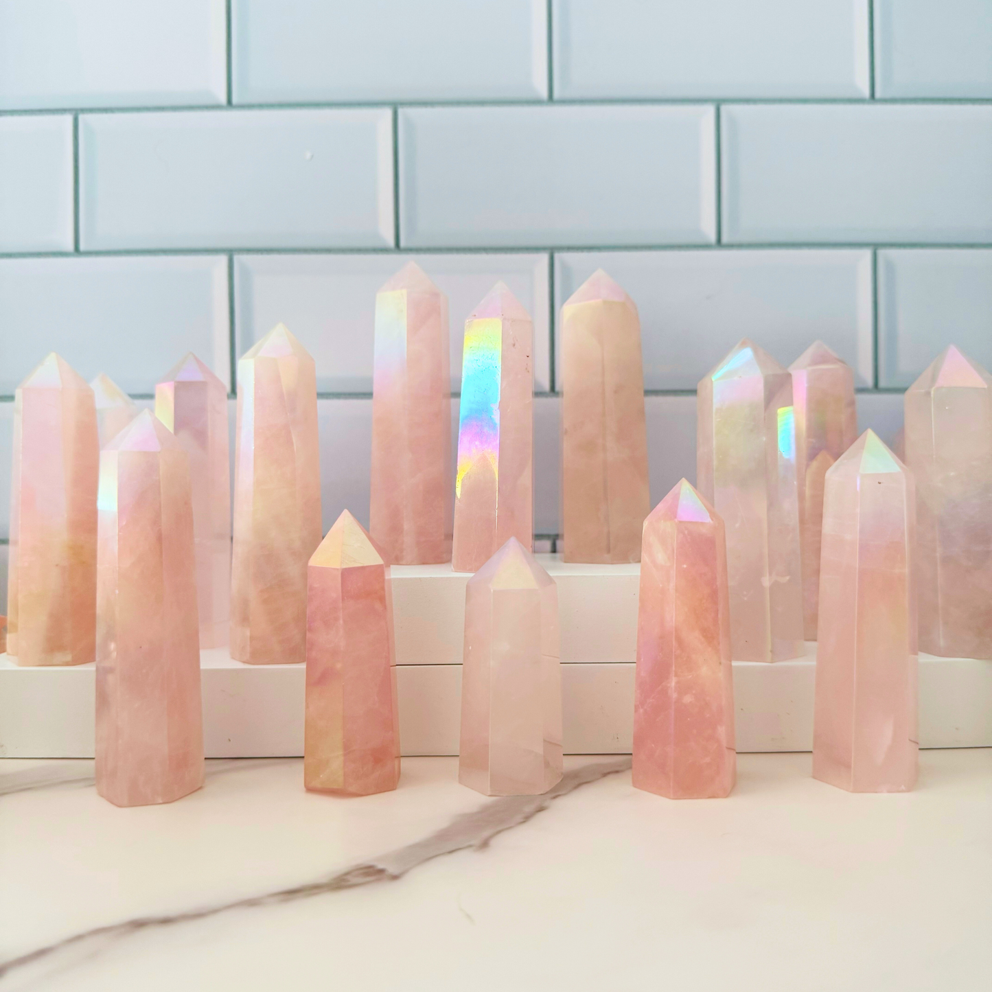 Angel Aura Rose Quartz Polished Point