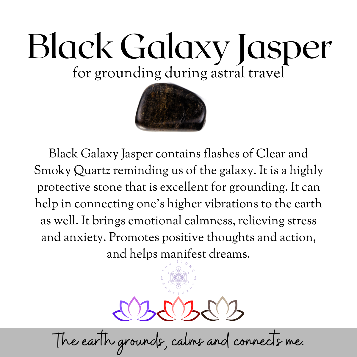 Black Galaxy Jasper Tumbled Stones