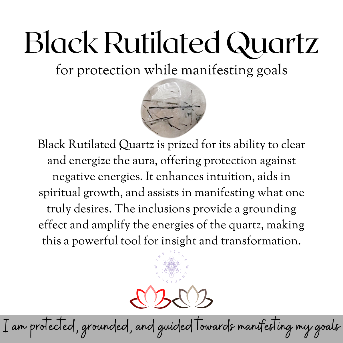 Black Rutilated Quartz Tumbled Stones