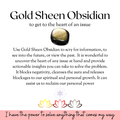 Gold Sheen Obsidian Tumbled Stones