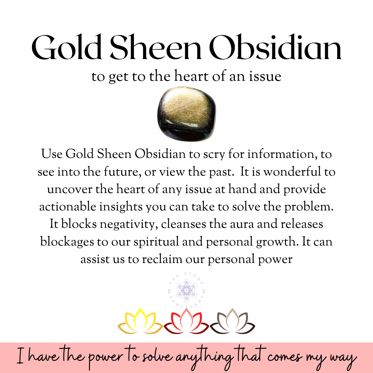 Gold Sheen Obsidian Crystal Chips