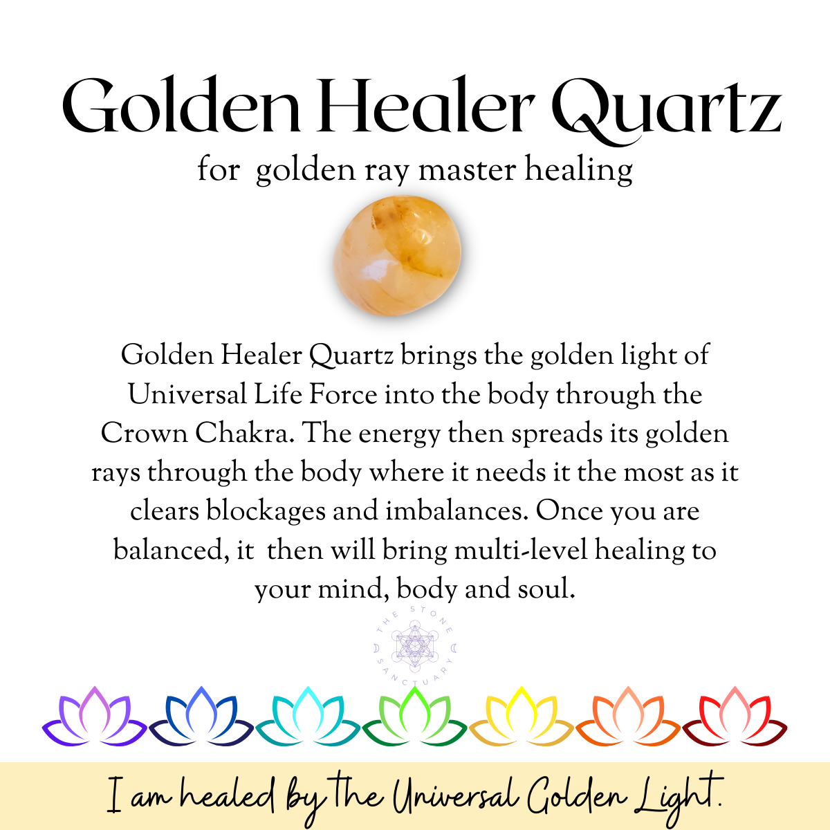 Golden Healer Quartz Hexagonal Pendulum with Lucky Elephant