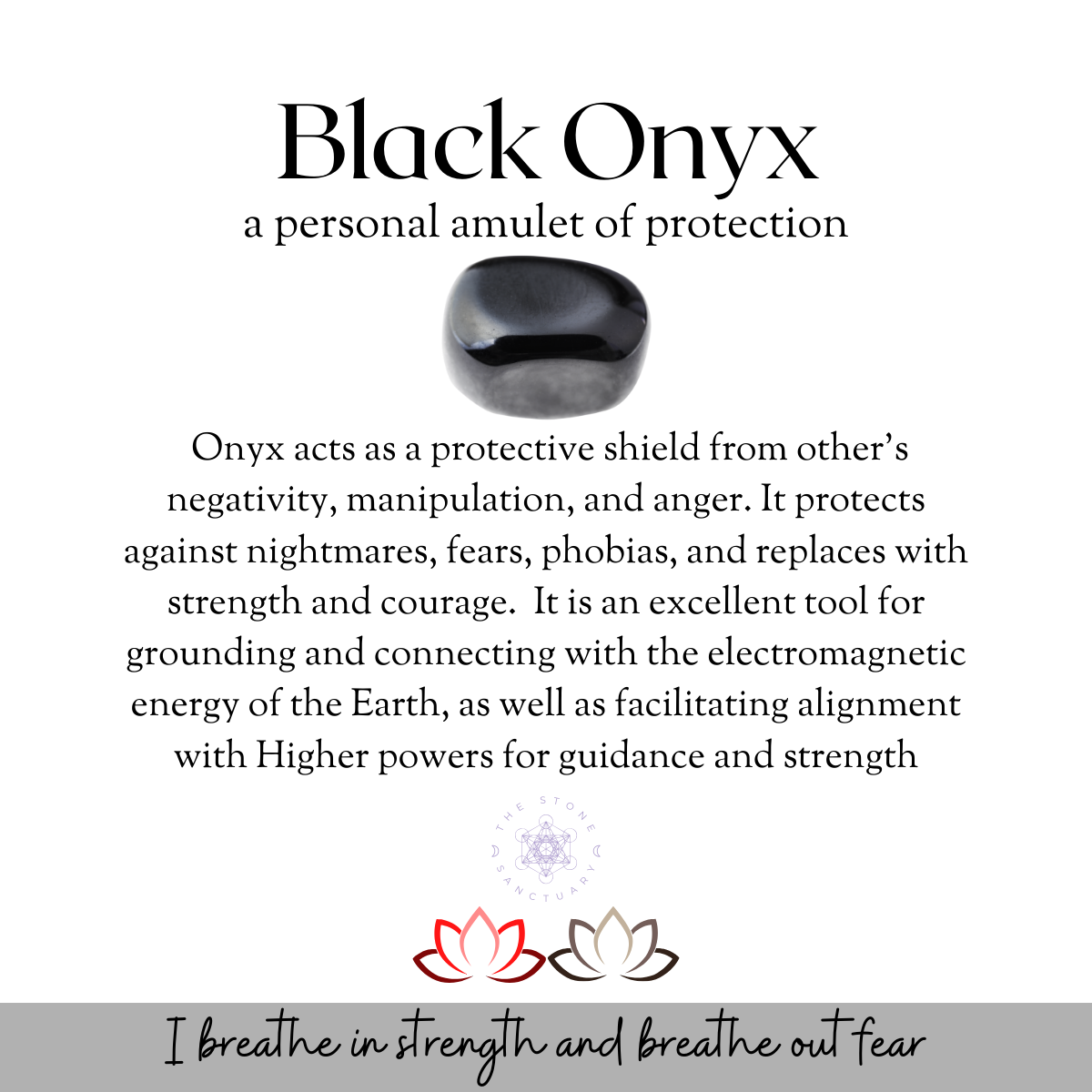 Black Onyx Worry Stone