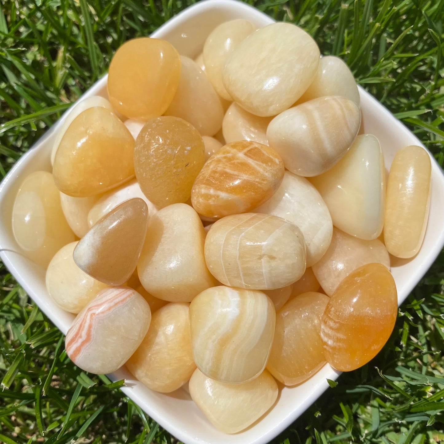 Yellow Calcite Tumbled Stones