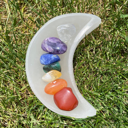 4" Selenite Crescent Moon Bowl