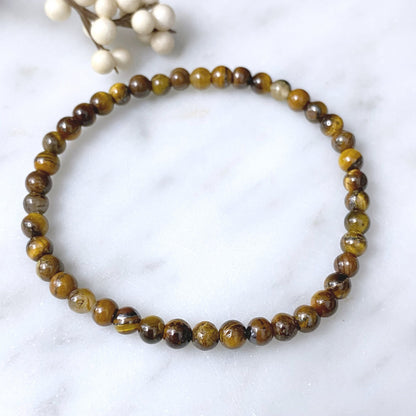 4mm Tigers Eye Beaded Bracelet