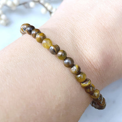 4mm Tigers Eye Beaded Bracelet