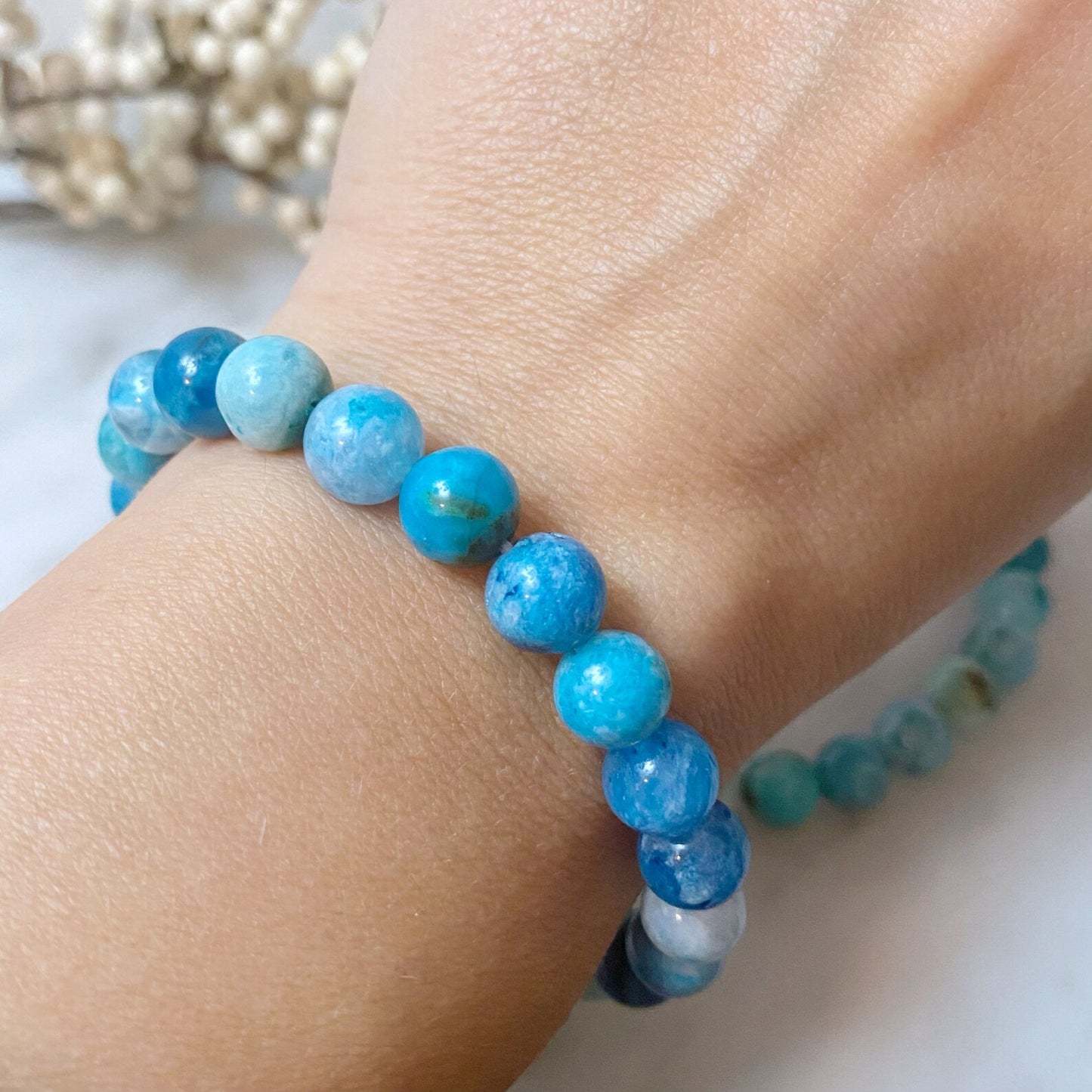 8mm Hemimorphite Beaded Bracelet