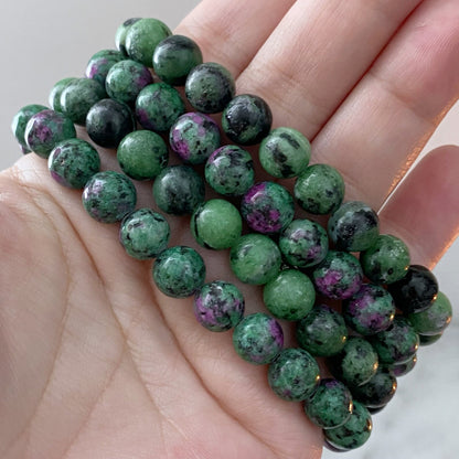 8mm Ruby Zoisite Beaded Bracelet