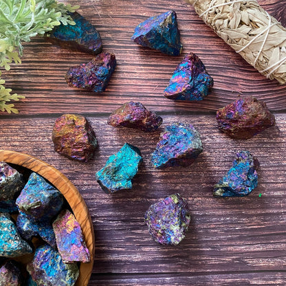 Raw Chalcopyrite Peacock Ore Stones