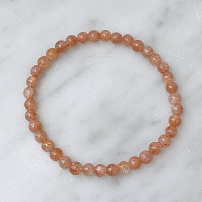 4mm Sunstone Beaded Bracelet