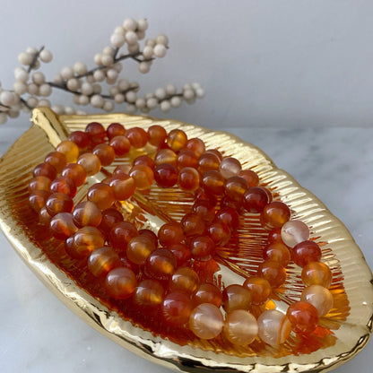 8mm Carnelian Agate Beaded Bracelet