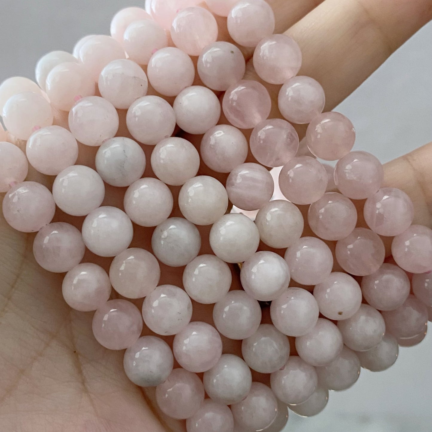 8mm Rose Quartz Beaded Bracelet