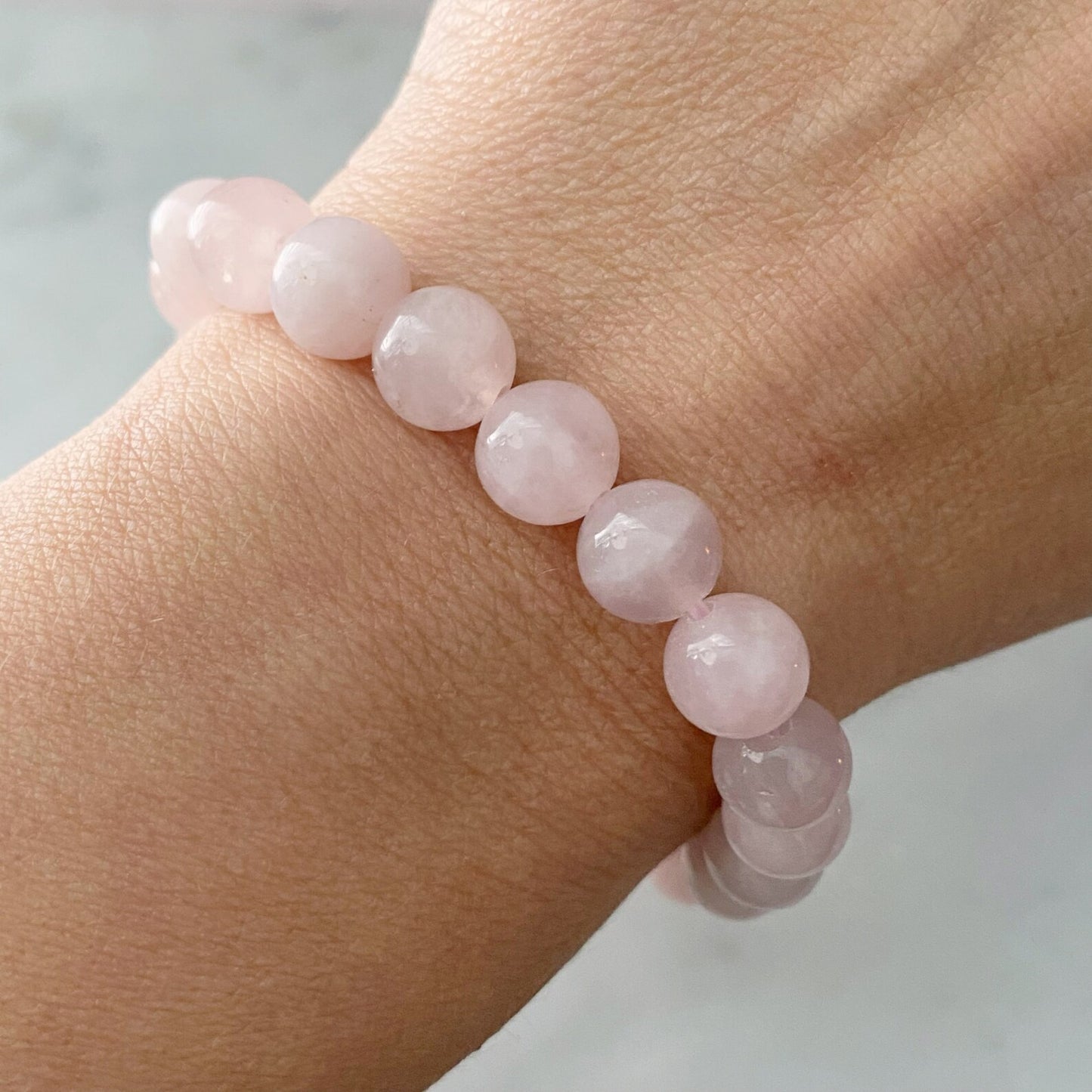 8mm Rose Quartz Beaded Bracelet