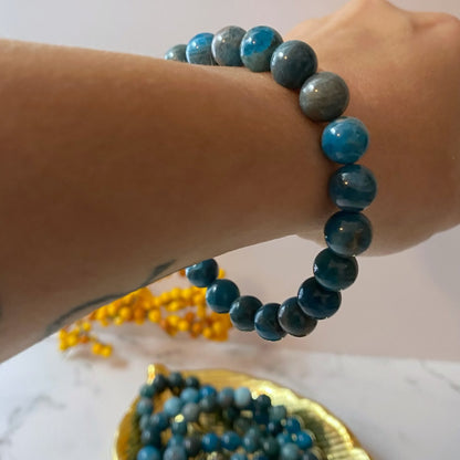 8mm Apatite Beaded Bracelet