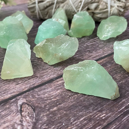 Raw Green Calcite Stones