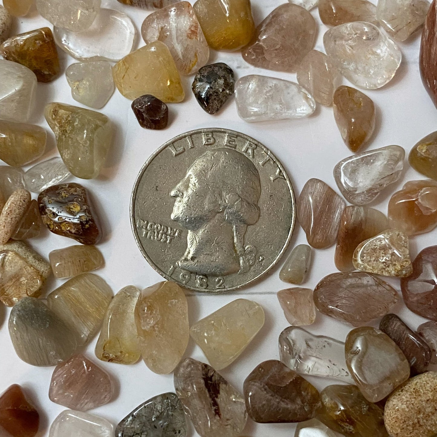 Rutilated Quartz Crystal Chips