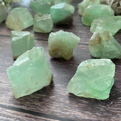 Raw Green Calcite Stones