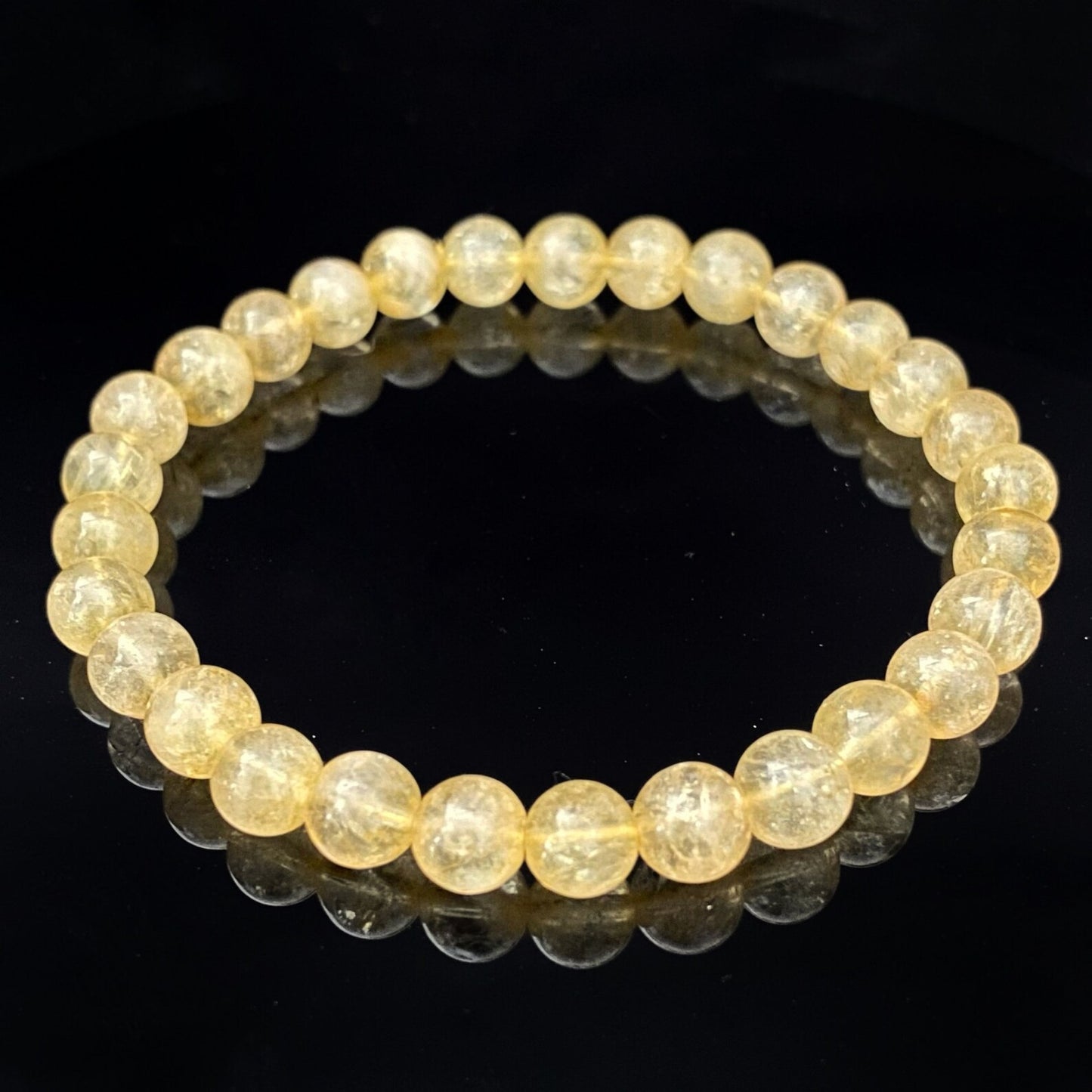 6mm Citrine Beaded Bracelet