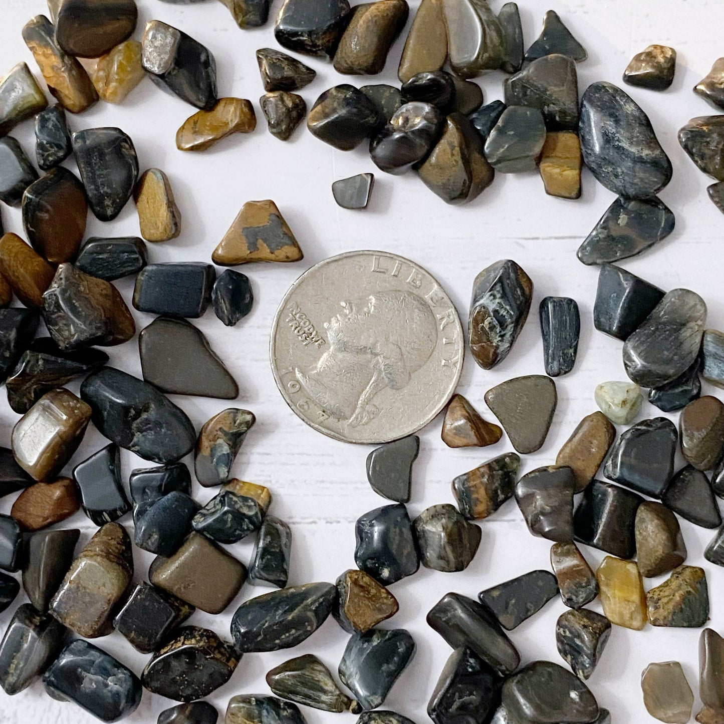 Blue Tigers Eye Crystal Chips