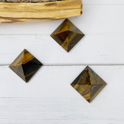 1" Mini Tigers Eye Pyramid