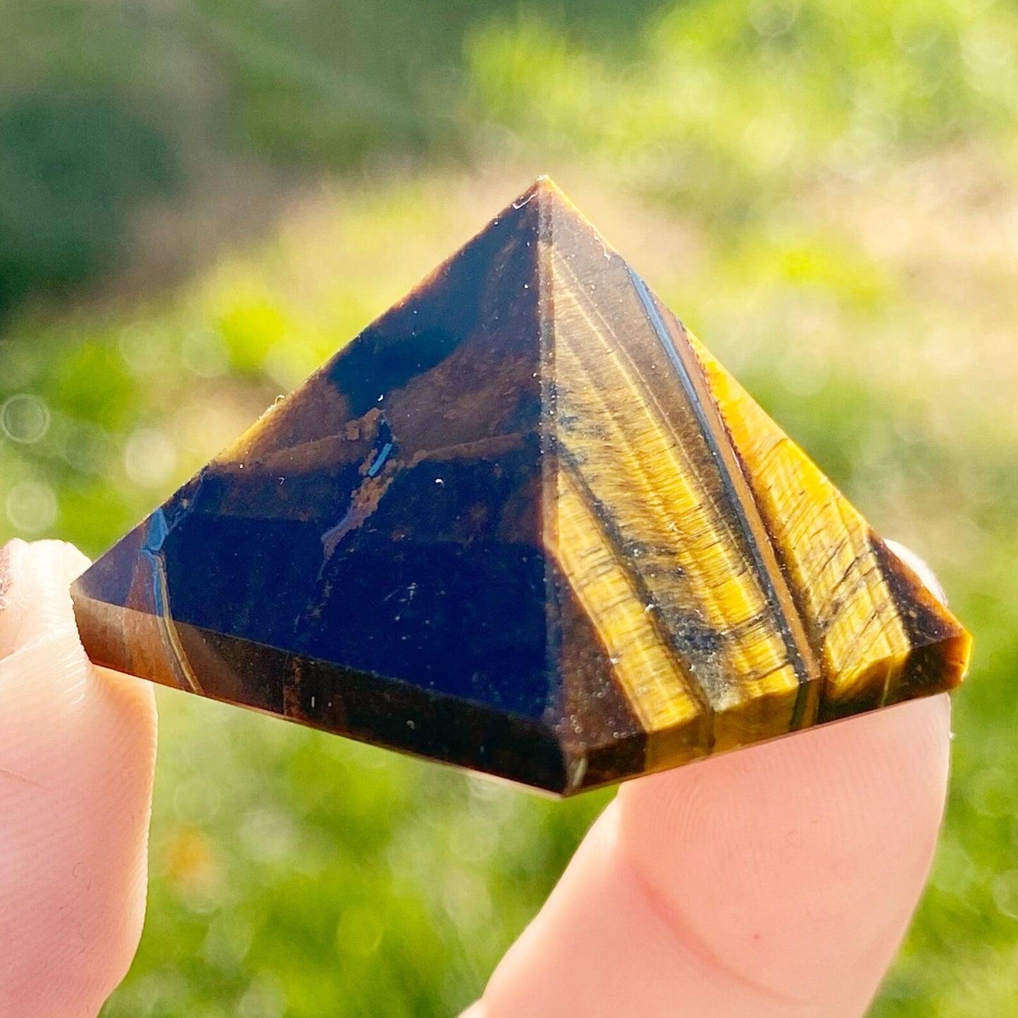 1" Mini Tigers Eye Pyramid