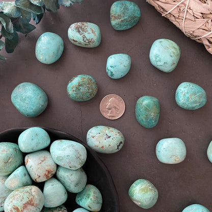 Peruvian Turquoise Tumbled Stones