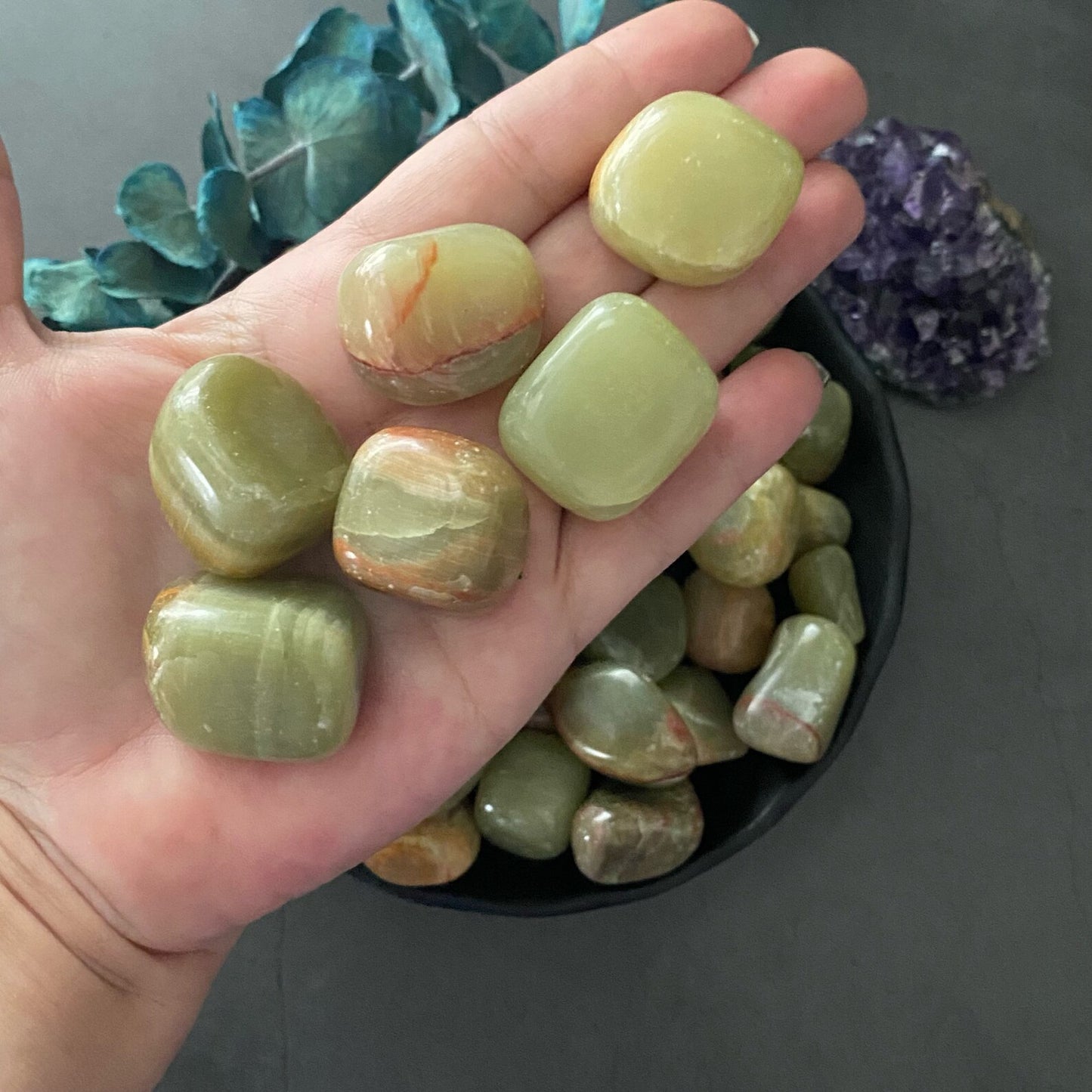 Green Aragonite Tumbled Stones