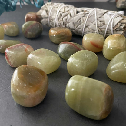 Green Aragonite Tumbled Stones