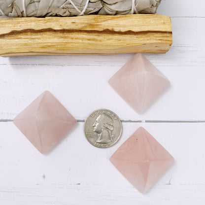 1" Mini Rose Quartz Pyramid