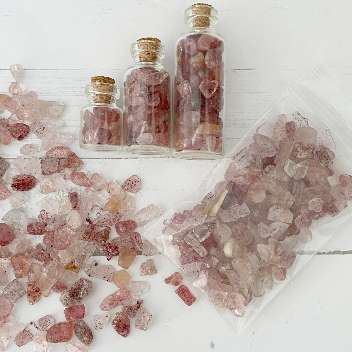 Strawberry Quartz Crystal Chips