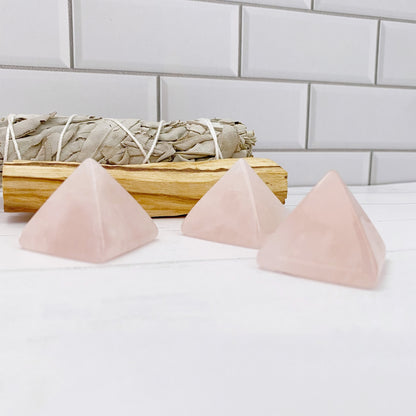 1" Mini Rose Quartz Pyramid