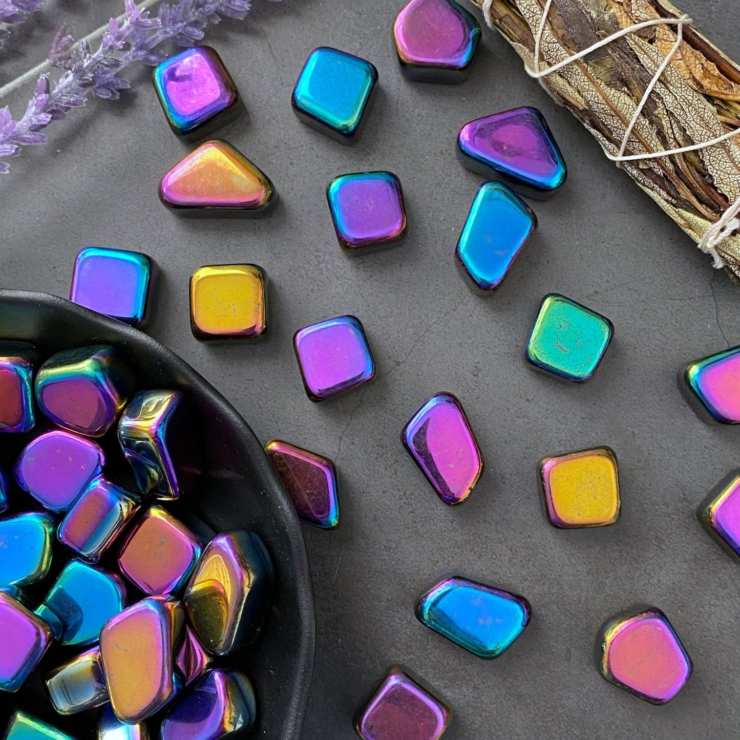 Rainbow Hematite Tumbled Stones