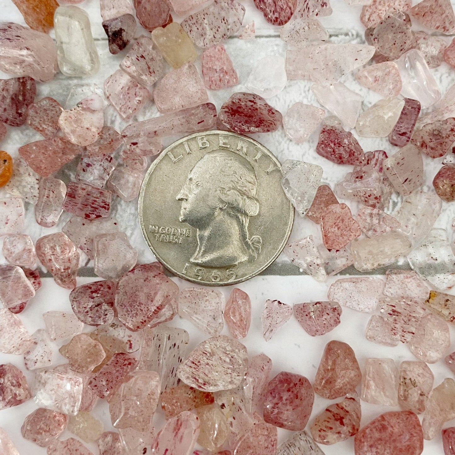 Strawberry Quartz Crystal Chips