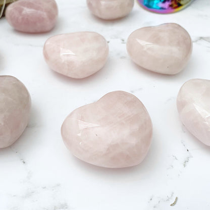 2" Puffy Rose Quartz Palm Heart