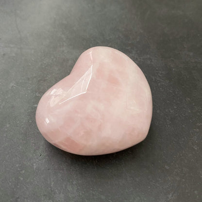 2" Puffy Rose Quartz Palm Heart