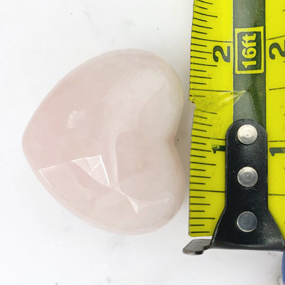 2" Puffy Rose Quartz Palm Heart