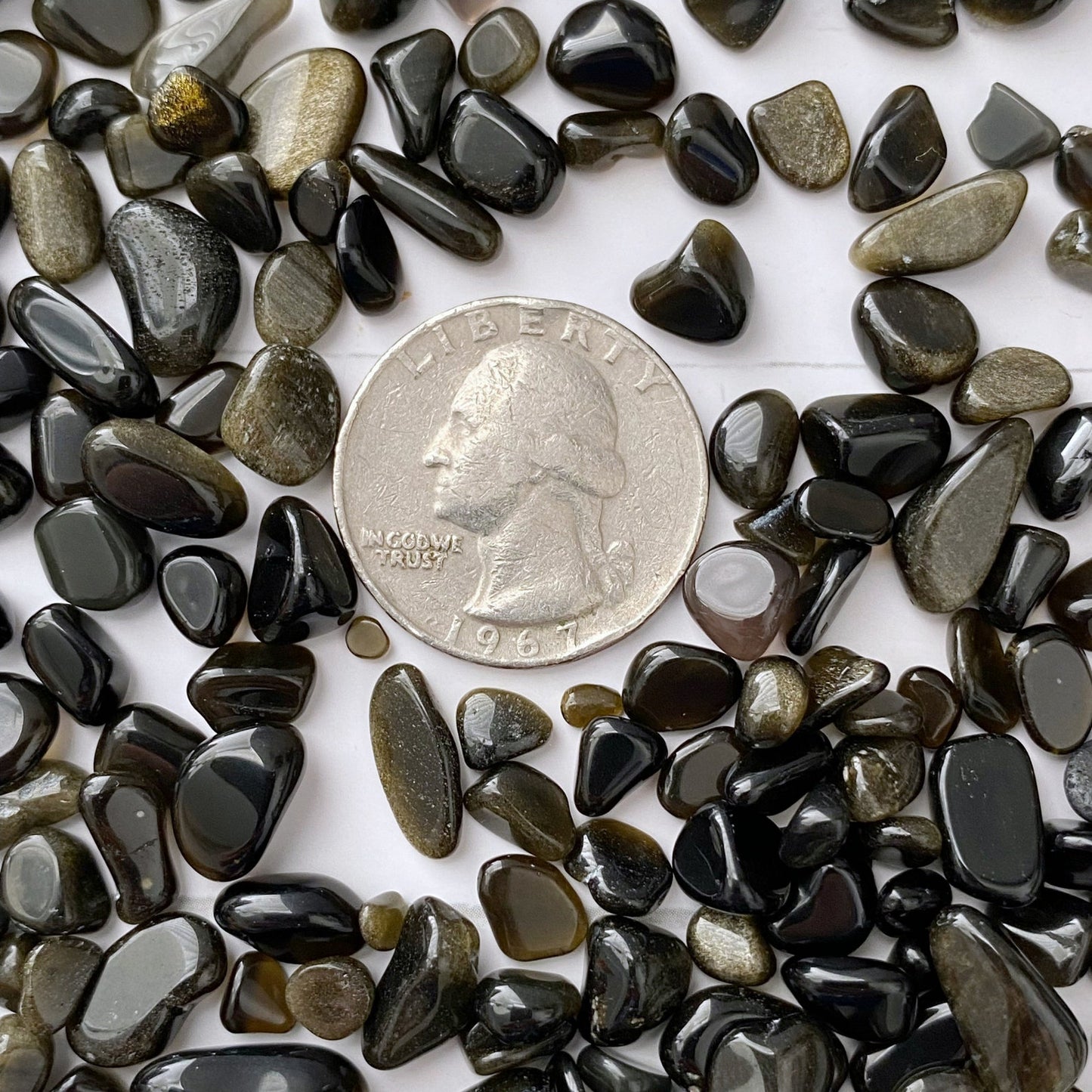 Gold Sheen Obsidian Crystal Chips