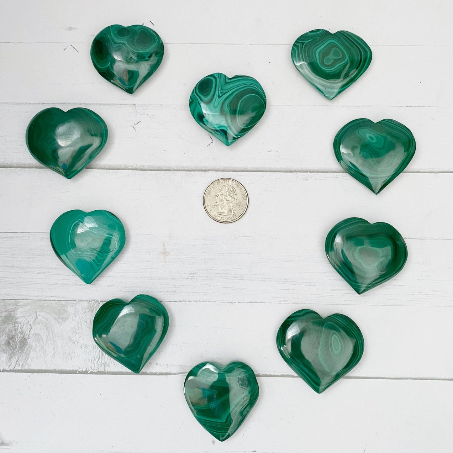 1.5" Small Malachite Heart