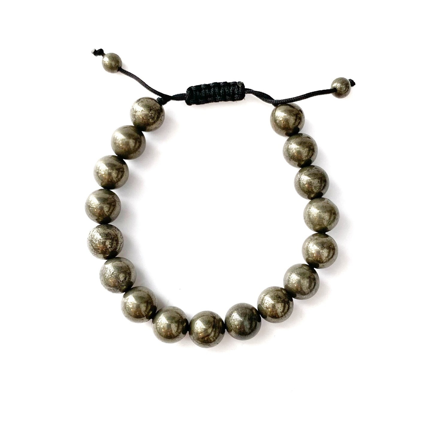 10mm Pyrite Beaded Bracelet