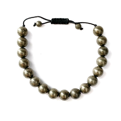 10mm Pyrite Beaded Bracelet